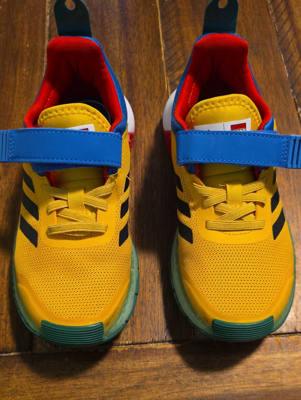 Adidas LEGO!!Kids Yellow Athletic Sneakers with Blue Strap